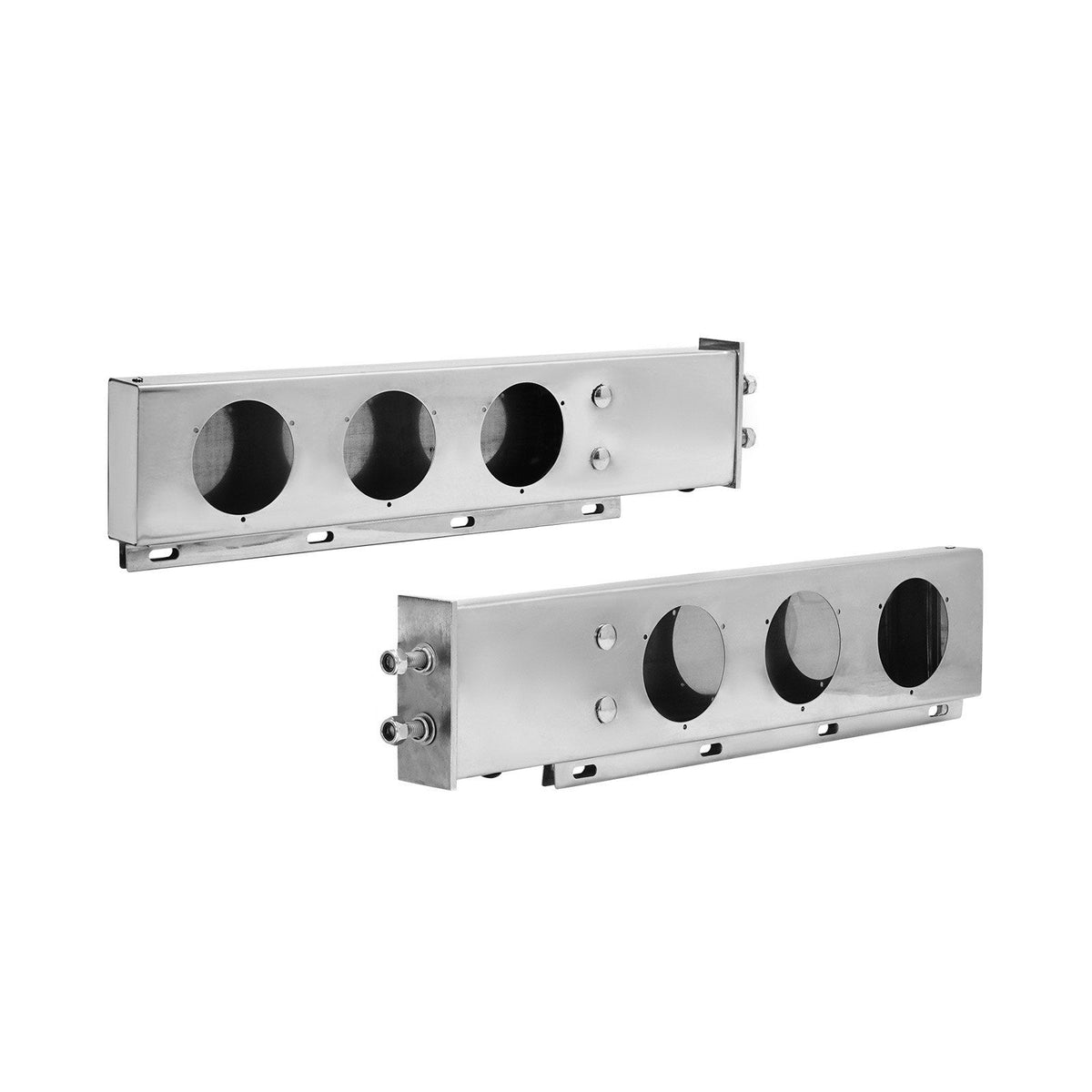 Stainless Steel Mud Flap Hangers with Light Cutouts, 2-1/2" (63.5mm) Bolt Spacing, Spring Loaded Mudflap V952-BKCDNBDJ212IW6KL0001V0
