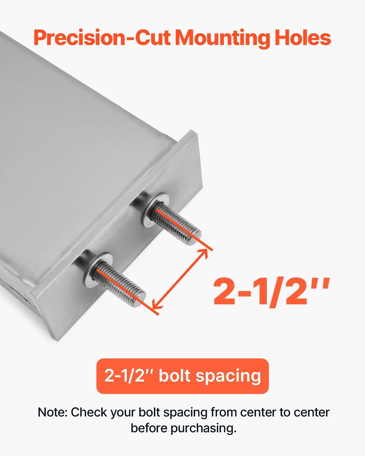 Stainless Steel Mud Flap Hangers with Light Cutouts, 2-1/2" (63.5mm) Bolt Spacing, Spring Loaded Mudflap V952-BKCDNBDJ212IW6KL0001V0