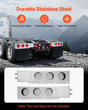 Stainless Steel Mud Flap Hangers with Light Cutouts, 2-1/2" (63.5mm) Bolt Spacing, Spring Loaded Mudflap V952-BKCDNBDJ212IW6KL0001V0