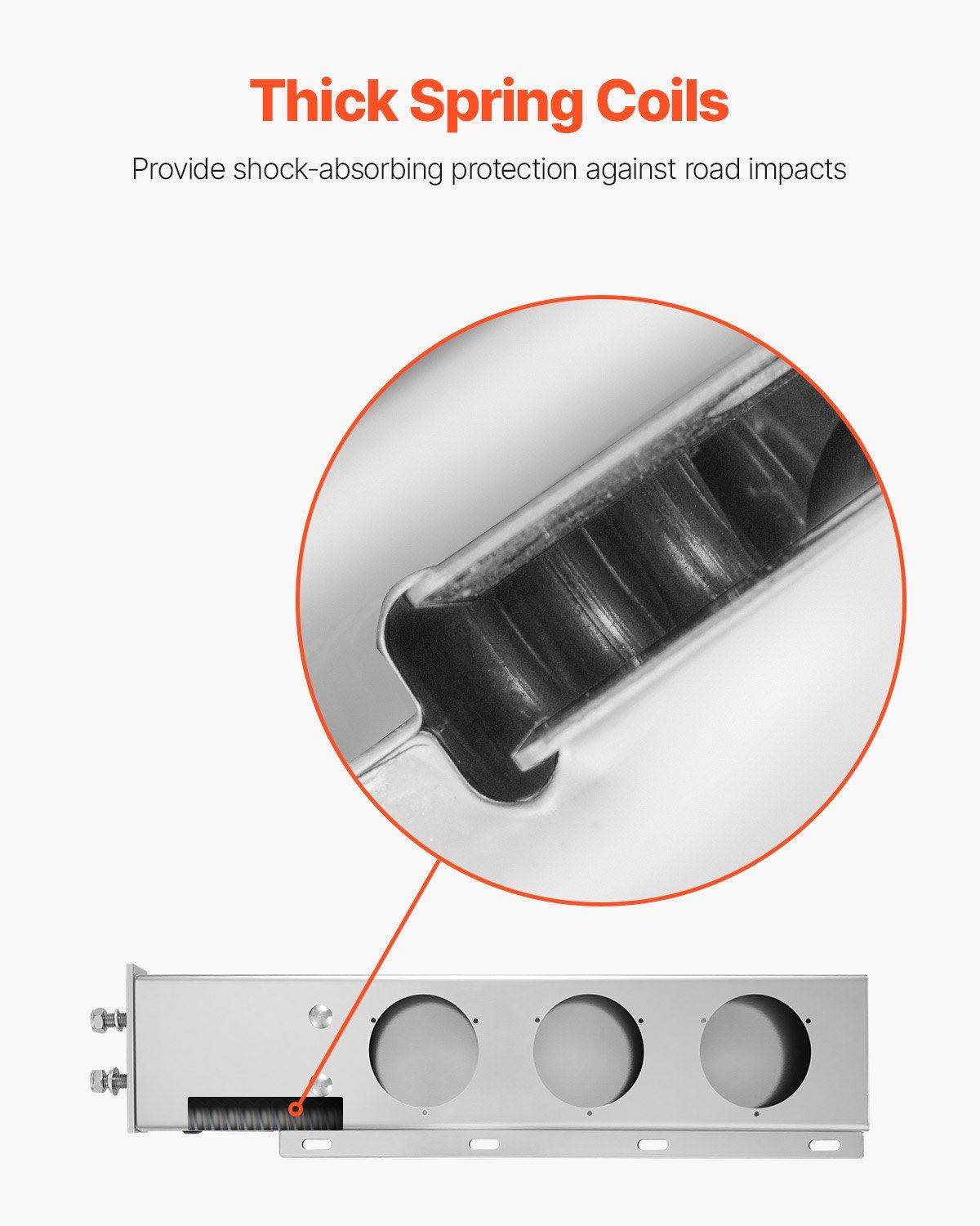 Stainless Steel Mud Flap Hangers with Light Cutouts, 2-1/2" (63.5mm) Bolt Spacing, Spring Loaded Mudflap V952-BKCDNBDJ212IW6KL0001V0