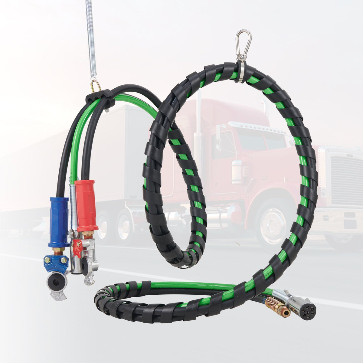 12FT Semi Truck Air Lines Kit, 3-in-1 Air Hoses & ABS Power Line for Semi Truck Trailer Tractor, 7-Way Plug V952-BKCKQRGTJSHYNJPDRV9