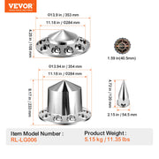 Rear&Front Axle Cover Combo Kit ABS Lug Nut Covers with Nut Cover Tools V952-BKCZGTJJCX6PCCM2XV0