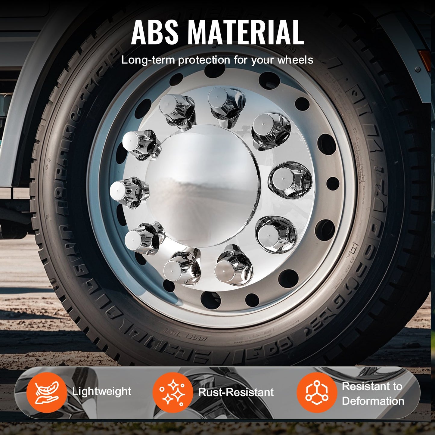 Front Axle Cover Combo Kit ABS Lug Nut Covers with Nut Cover Tools V952-BKCZGTJYDX2FS9XCRV0