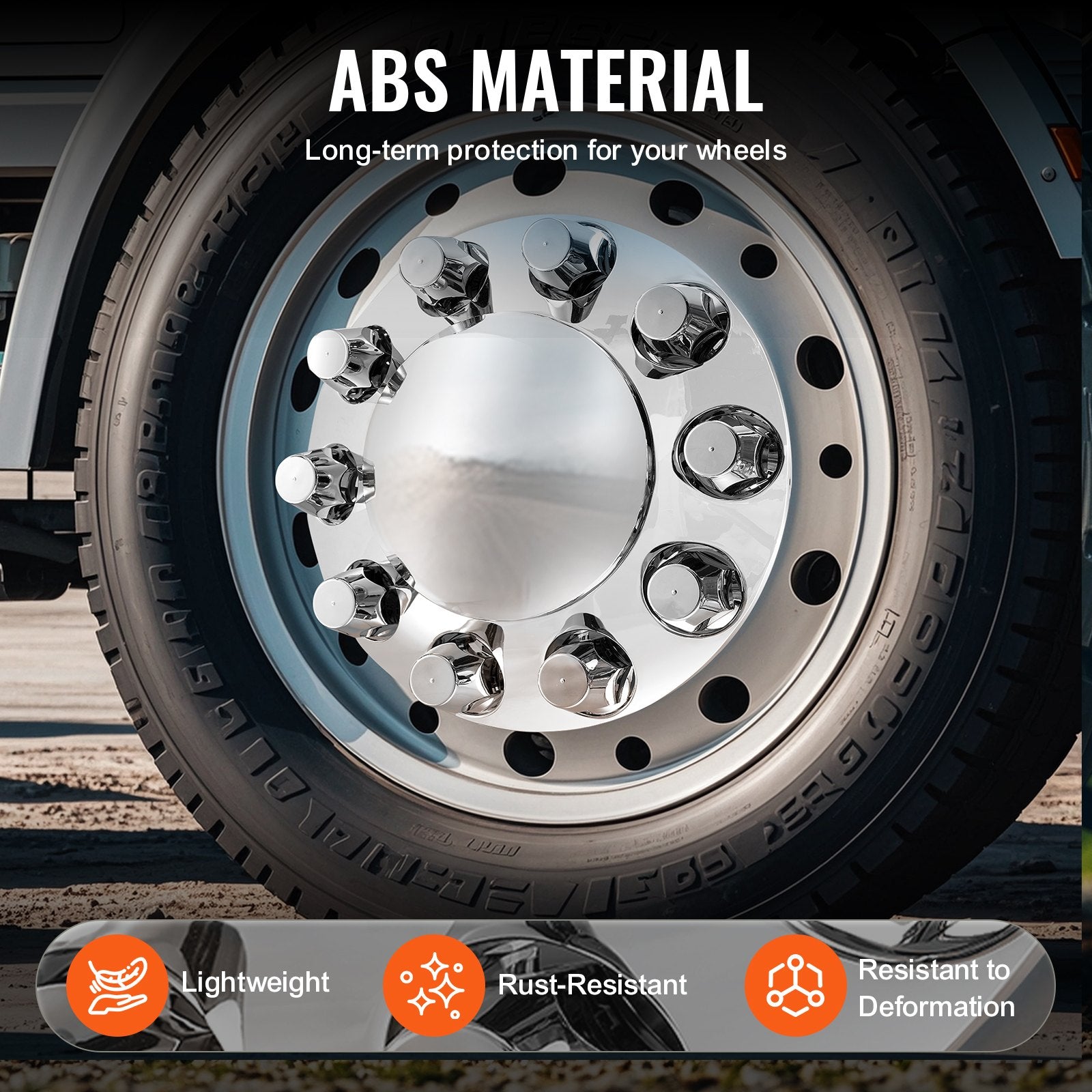 Front Axle Cover Combo Kit ABS Lug Nut Covers with Nut Cover Tools V952-BKCZGTJYDX2FS9XCRV0