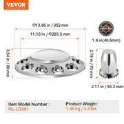 Front Axle Cover Combo Kit ABS Lug Nut Covers with Nut Cover Tools V952-BKCZGTJYDX2FS9XCRV0