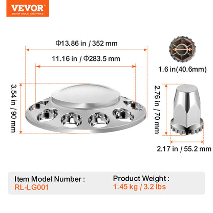 Front Axle Cover Combo Kit ABS Lug Nut Covers with Nut Cover Tools V952-BKCZGTJYDX2FS9XCRV0