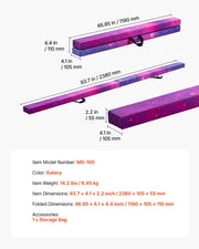 8FT Folding Balance Beam for Kids, 136.1KG Stable Support Gymnastics Floor Beam with Non-Slip Mat, Wood-Core V952-BKSJPHM8FT4I5V6S9001V0