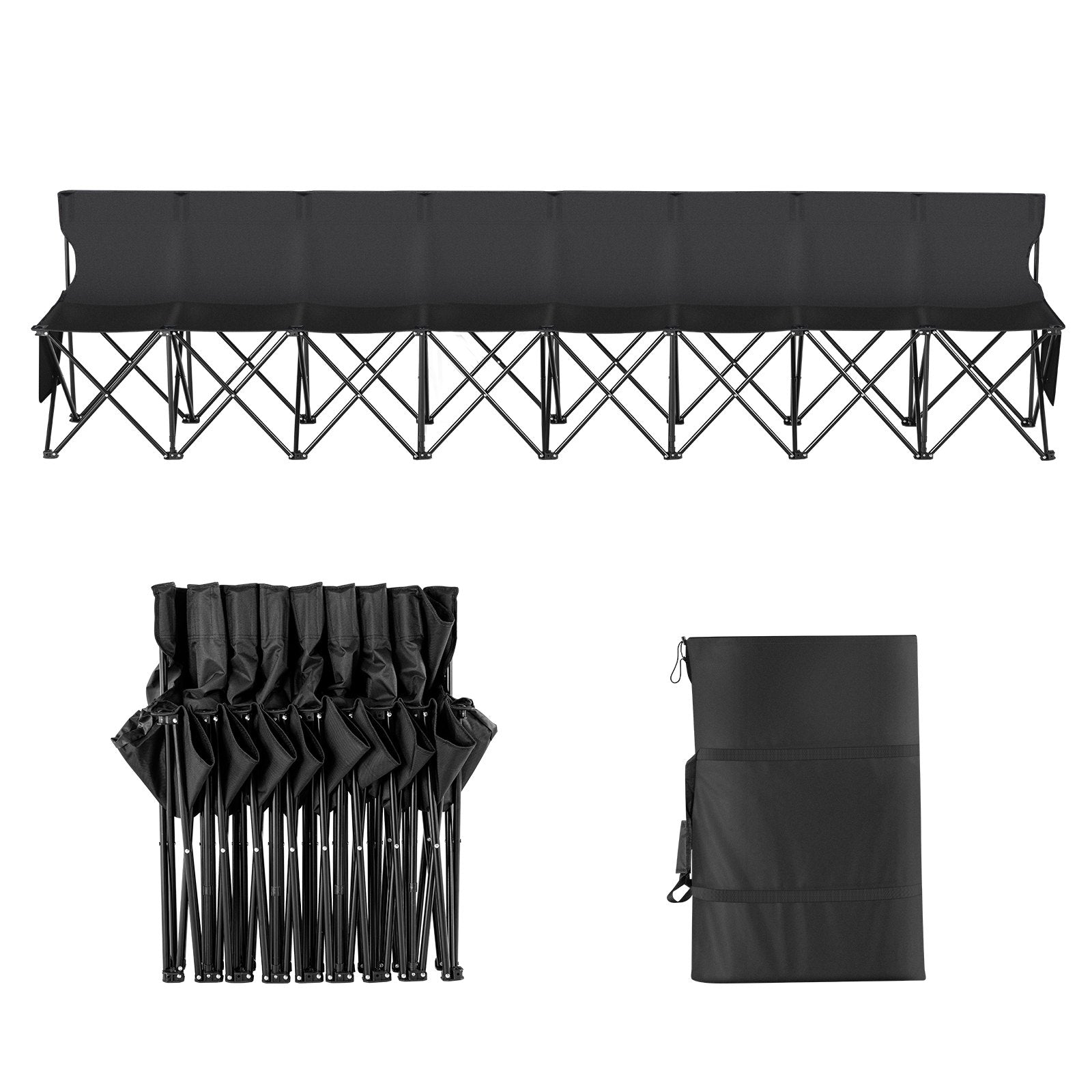 8 Seat Portable Folding Sport Bench Outdoor Camping Chair with Carry Bag V952-BKZDYDZYDKB84K243V0