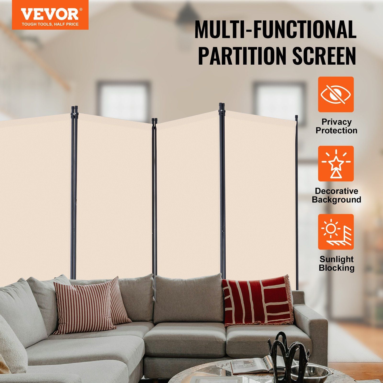 Room Divider, 4 Panels Room Divider, Folding Privacy Screen and Portable Partition Divider for Room V952-BLFWFGQ4MB348QKQ9V0
