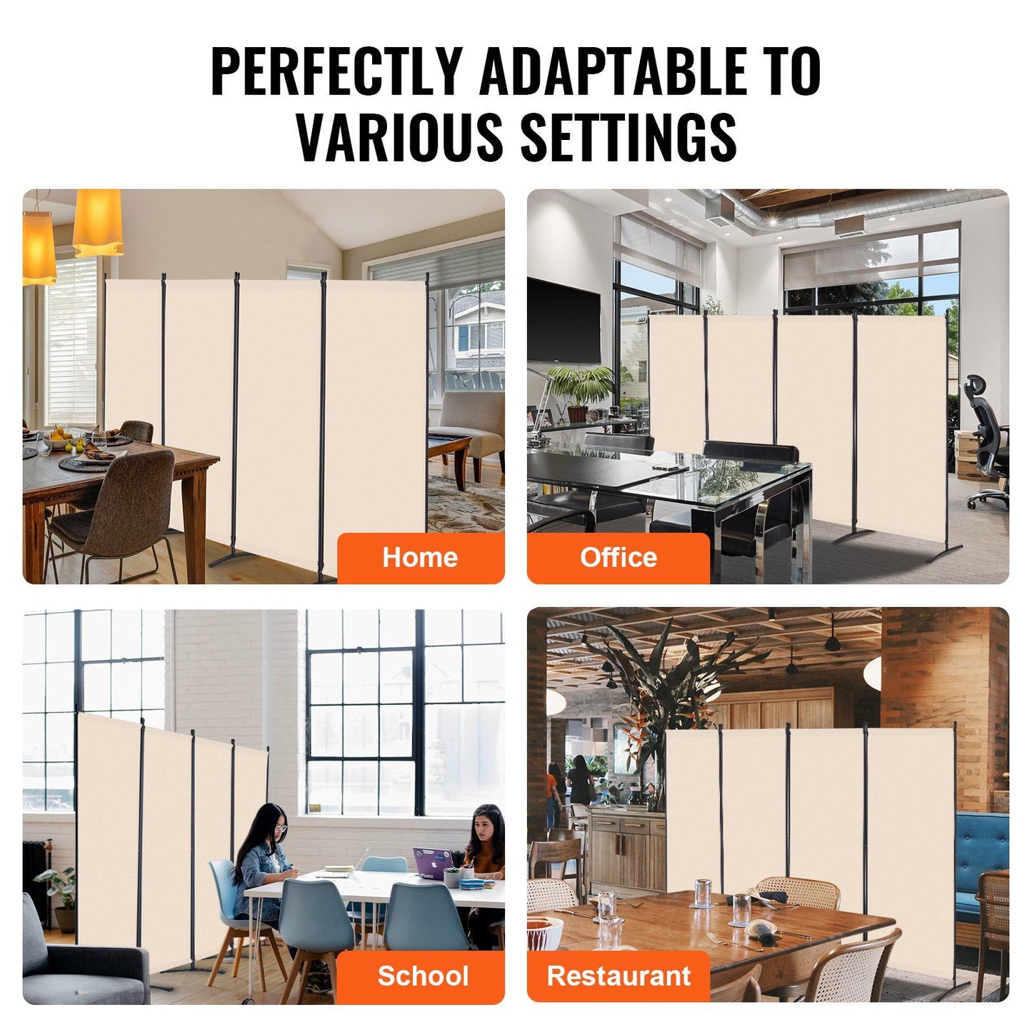Room Divider, 4 Panels Room Divider, Folding Privacy Screen and Portable Partition Divider for Room V952-BLFWFGQ4MB348QKQ9V0
