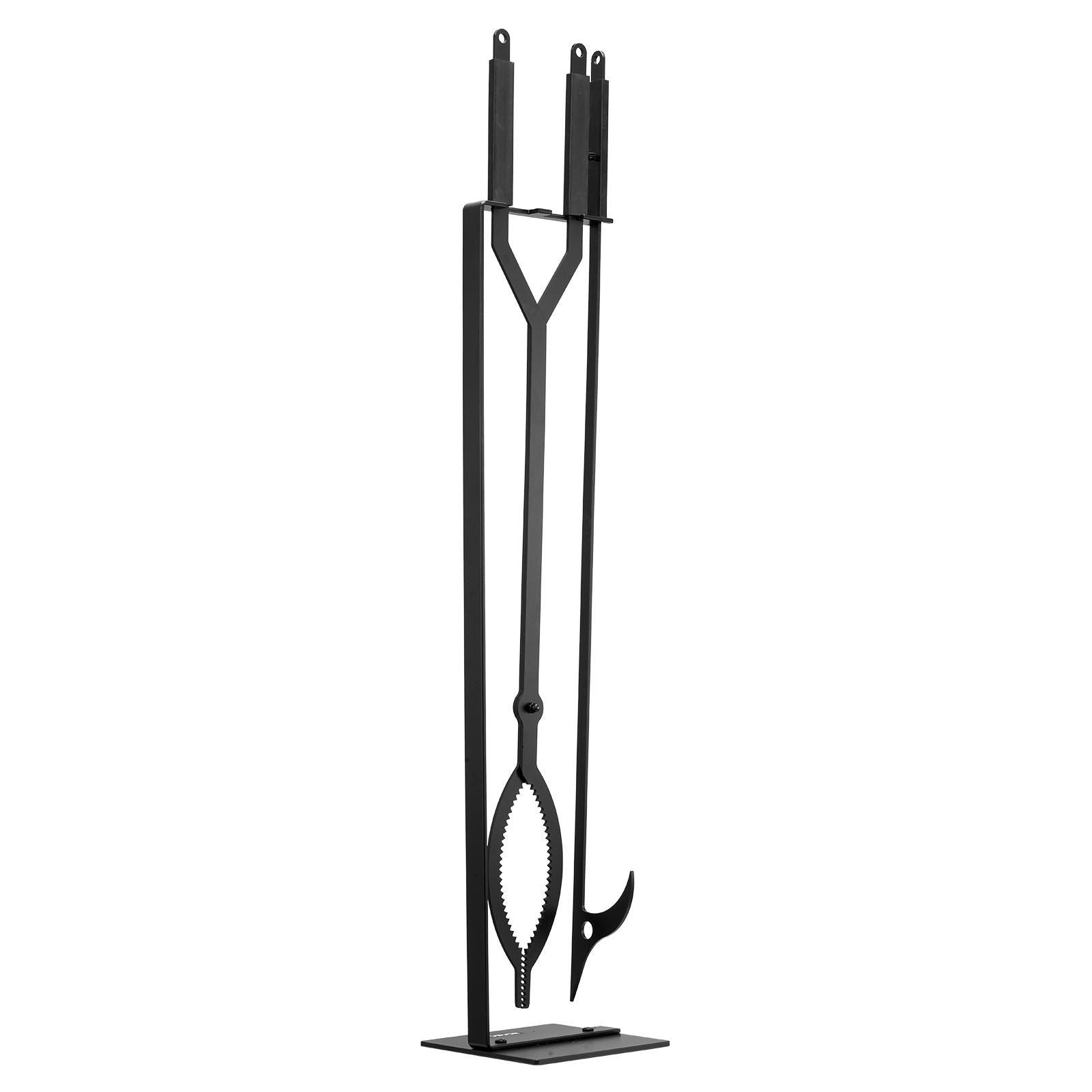 Fireplace Tool Set, 3 PCS Fire Tool Set and Holder with Stand, Tongs, Fire Place Poker, Wrought Iron V952-BLGJTJ3JTCXGS1KU6001V0