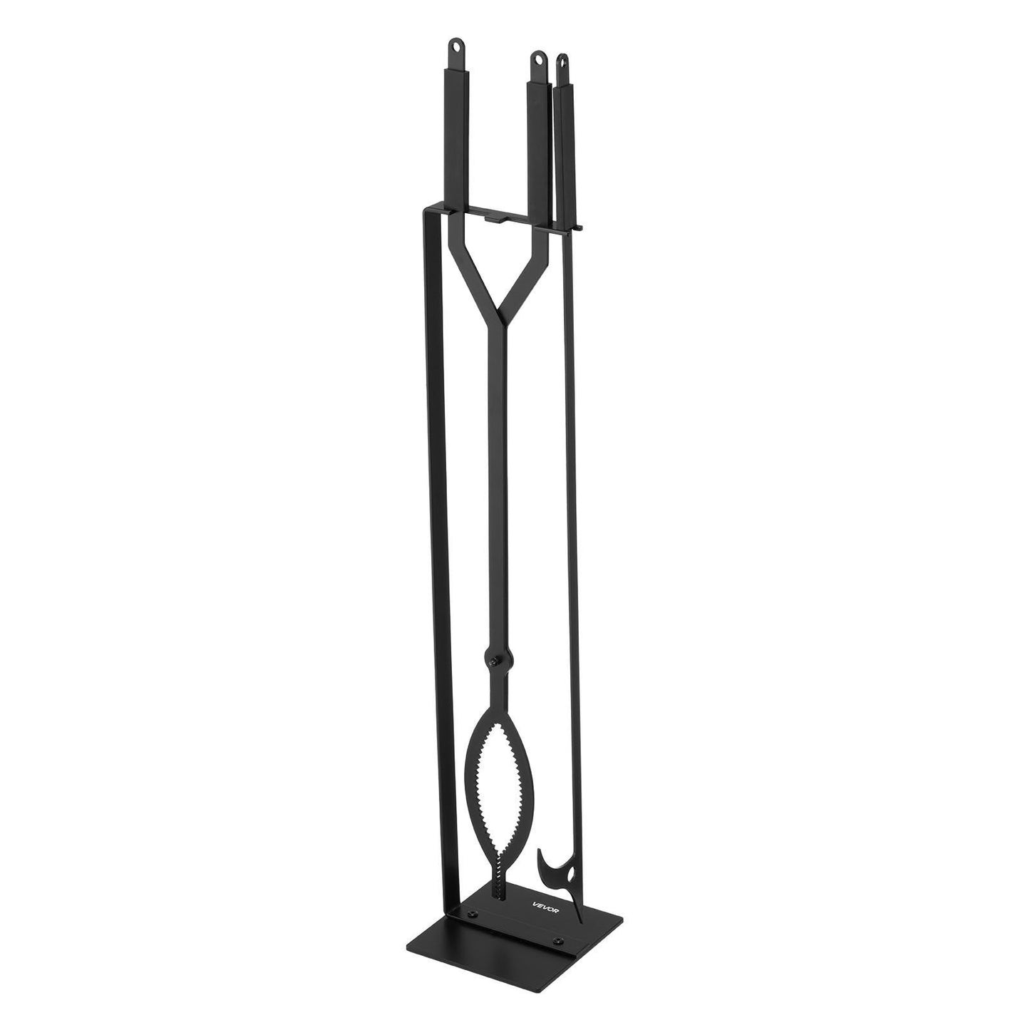 Fireplace Tool Set, 3 PCS Fire Tool Set and Holder with Stand, Tongs, Fire Place Poker, Wrought Iron V952-BLGJTJ3JTCXGS1KU6001V0