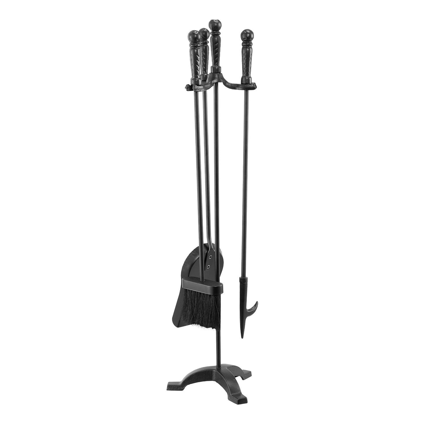 Fireplace Tool Set, 4 PCS Fire Tool Set and Holder with Three-Prong Stand, Ash Shovel, Brush, Fire Place V952-BLGJTJ4JTSZGOB6QI001V0