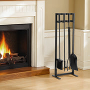 Fireplace Tool Set, 5 PCS Fire Tool Set and Holder with Square-Frame Stand, Tongs, Ash Shovel, Brush, Fire V952-BLGJTJ5JTFKGGFSK1001V0