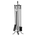 Fireplace Tool Set, 5 PCS Fire Tool Set and Holder with Four-Prong Stand, Tongs, Ash Shovel, Brush, Fire V952-BLGJTJ5JTSZGDJ6II001V0