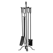 Fireplace Tool Set, 5 PCS Fire Tool Set and Holder with Four-Prong Stand, Tongs, Ash Shovel, Brush, Fire V952-BLGJTJ5JTSZGDJ6II001V0