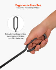Fireplace Tool Set, 5 PCS Fire Tool Set and Holder with Four-Prong Stand, Tongs, Ash Shovel, Brush, Fire V952-BLGJTJ5JTSZGDJ6II001V0