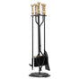 Fireplace Tool Set, 5 PCS Fire Tool Set and Holder with Five-Prong Stand, Tongs, Ash Shovel, Brush, Fire V952-BLGJTJ5JTWZGPZ6MX001V0