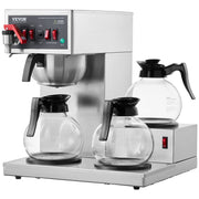 12 Cups Commercial Drip Coffee Maker with 3 Glass Carafes and 3 Warmers V952-BLHSYMSKFJ3GO2QWUV3
