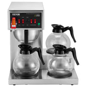 12 Cups Commercial Drip Coffee Maker with 3 Glass Carafes and 3 Warmers V952-BLHSYMSKFJ3GO2QWUV3