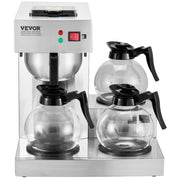 12 Cups Commercial Drip Coffee Maker with 3 Glass Carafes and 3 Warmers V952-BLHSYMSKFJ3GTVTPSV3