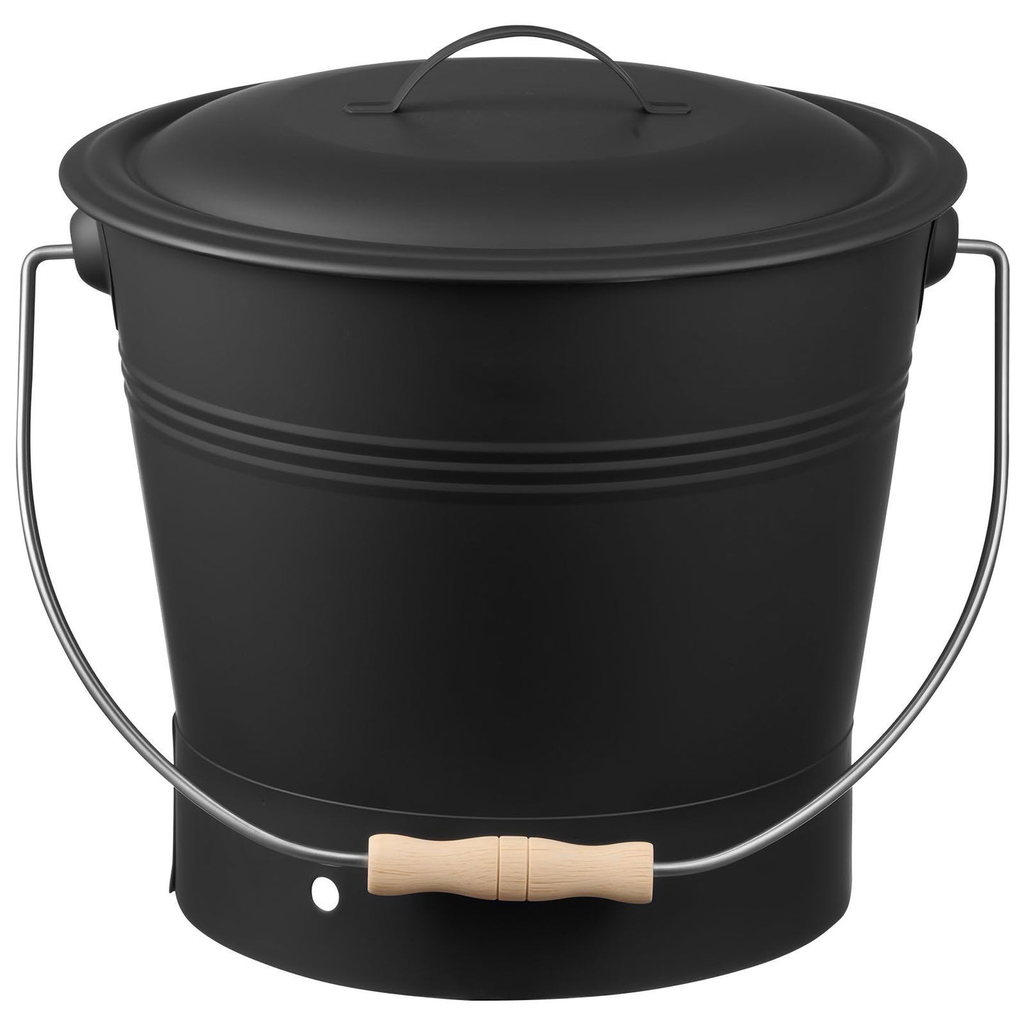 Ash Bucket, 4 PCS with Lid, Shovel, Broom and Gloves, Metal Fireplace Charcoal Bucket and Ash Can, 9.8L Large V952-BLHT4JTDGYXTGG4LL001V0