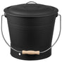 Ash Bucket, 4 PCS with Lid, Shovel, Broom and Gloves, Metal Fireplace Charcoal Bucket and Ash Can, 9.8L Large V952-BLHT4JTDGYXTGG4LL001V0