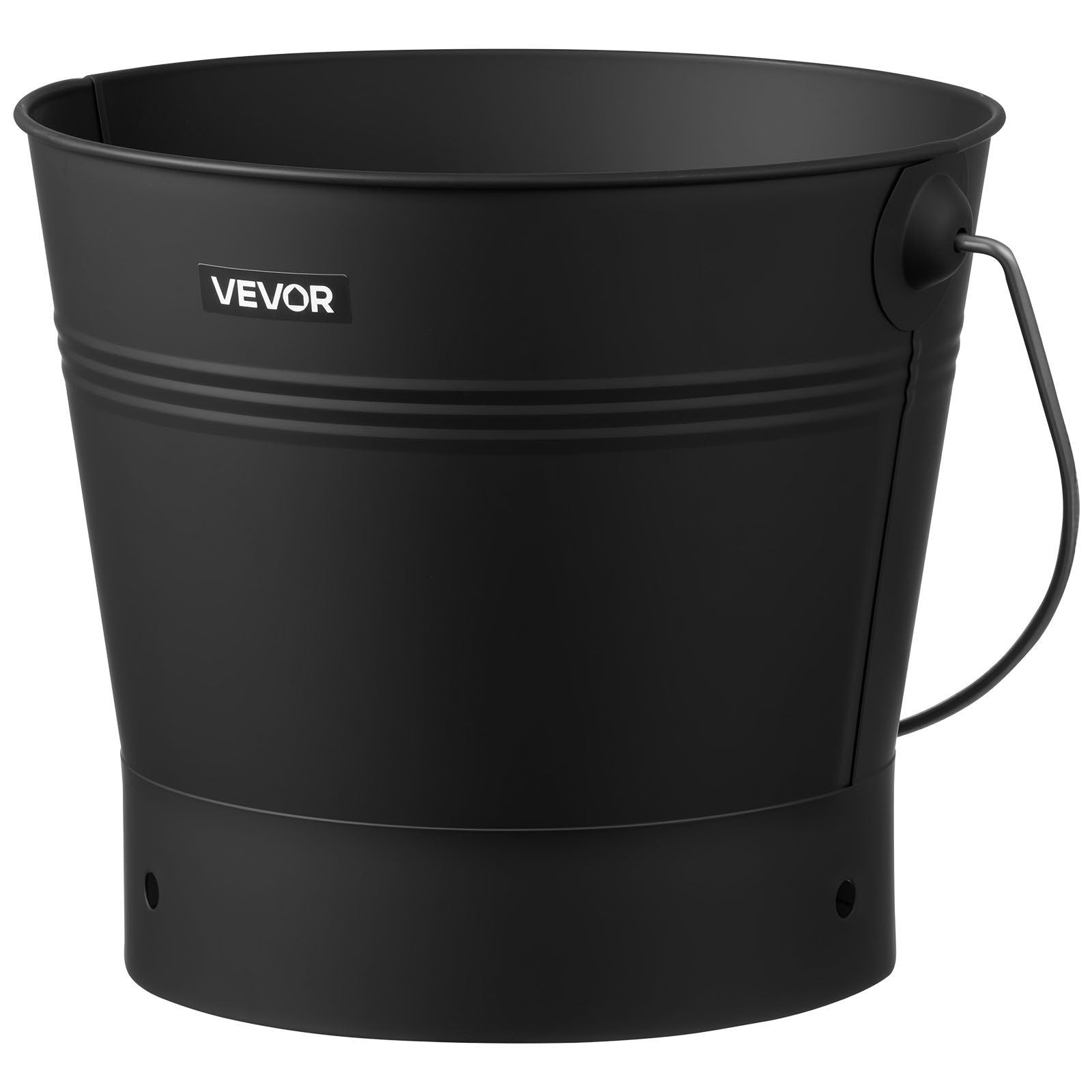 Ash Bucket, 4 PCS with Lid, Shovel, Broom and Gloves, Metal Fireplace Charcoal Bucket and Ash Can, 9.8L Large V952-BLHT4JTDGYXTGG4LL001V0