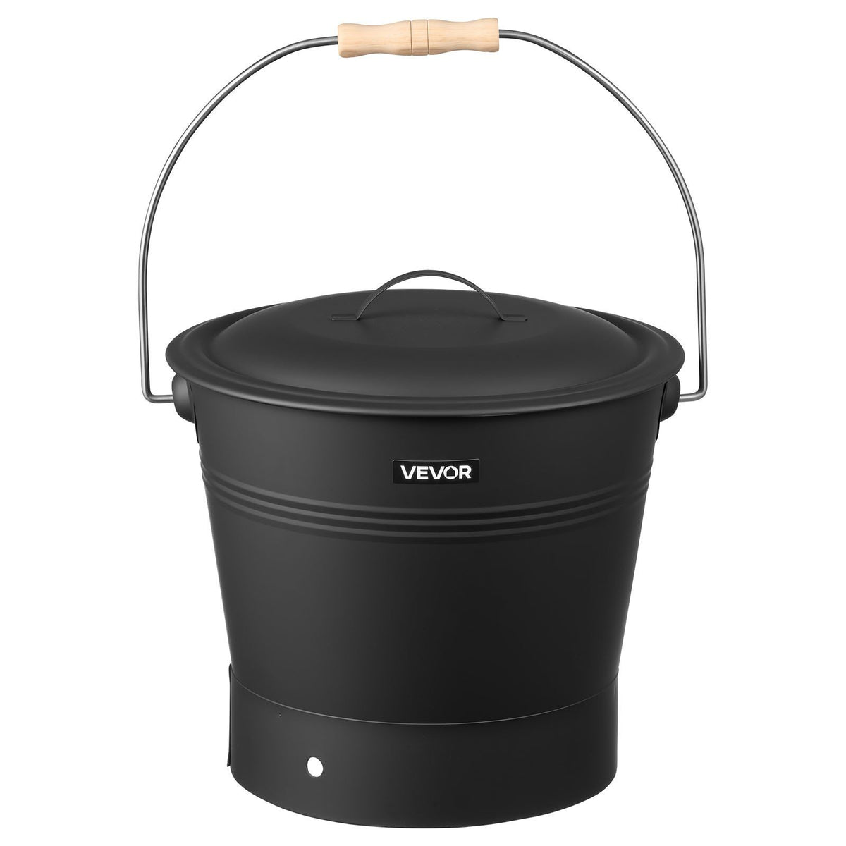 Ash Bucket, 4 PCS with Lid, Shovel, Broom and Gloves, Metal Fireplace Charcoal Bucket and Ash Can, 9.8L Large V952-BLHT4JTDGYXTGG4LL001V0