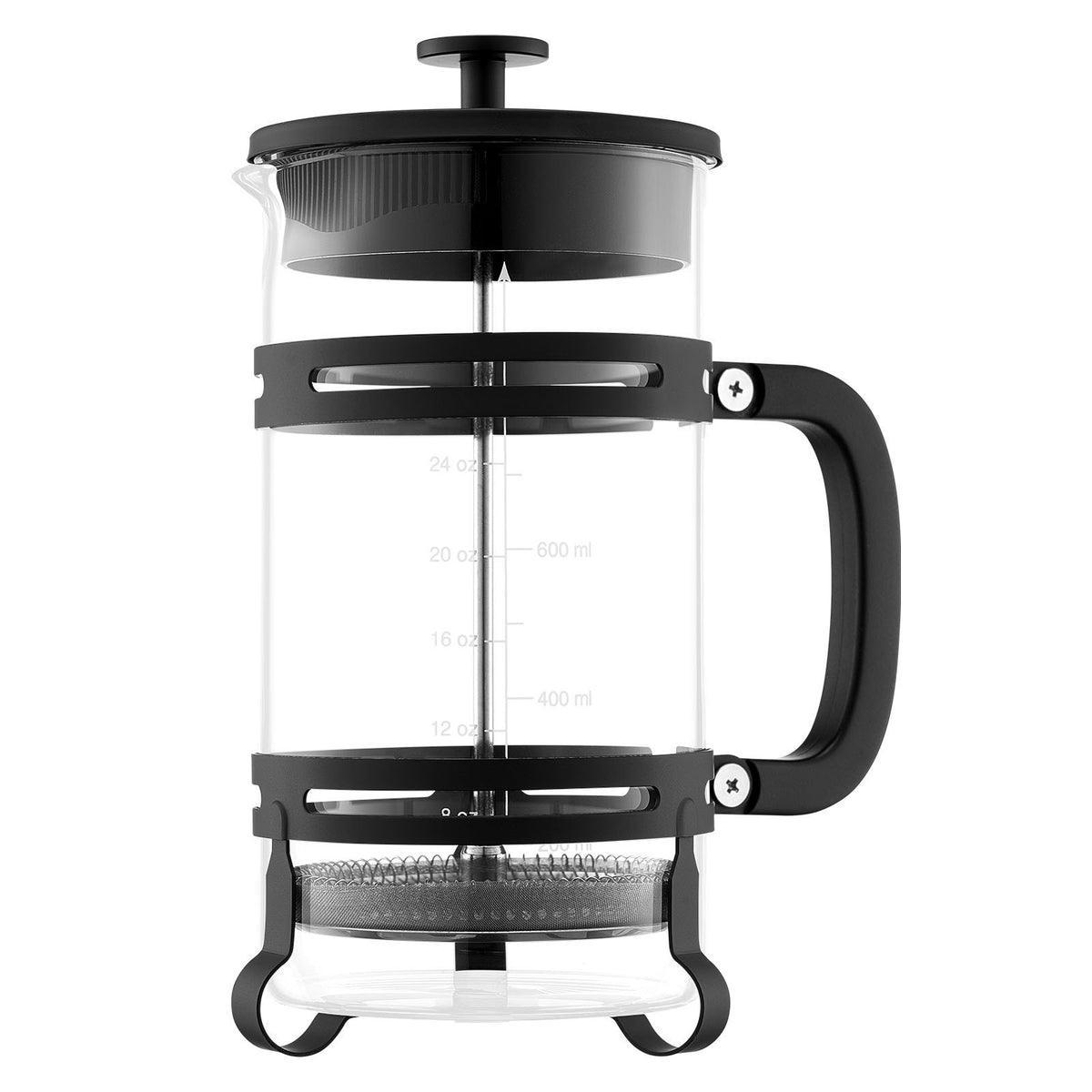 French Press Coffee Maker, 1 Liter Borosilicate Glass Coffee Press Tea Maker with Stainless Steel Filter, V952-BLKFYHBLHS1LJILTH001V0