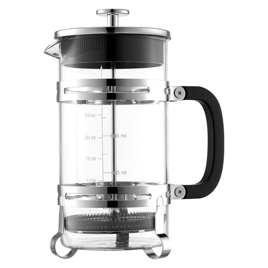 French Press Coffee Maker, 1 Liter Borosilicate Glass Coffee Press Tea Maker with Stainless Steel Filter, V952-BLKFYHBLYS1L1ITCZ001V0