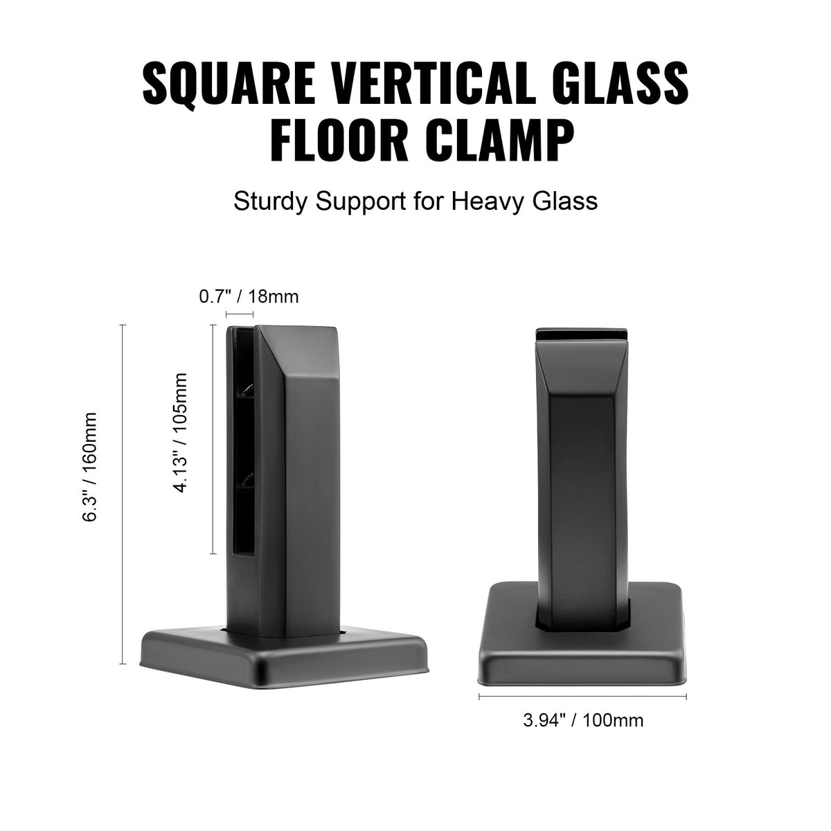 Glass Clamp, 10 PCS Square Glass Railing Bracket for 0.31 "-0.47 " Tempered Glass, 304 Stainless Steel Glass V952-BLLGJHSFXPT1QW8PAV0