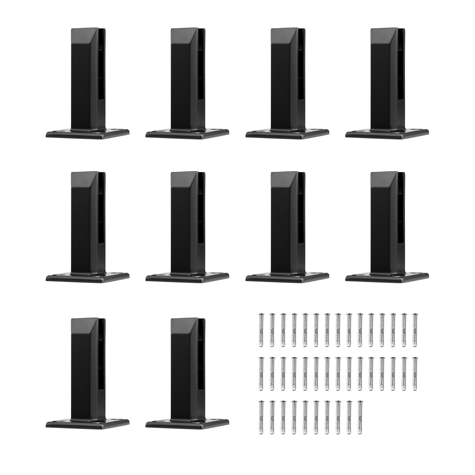 Glass Clamp, 10 PCS Square Glass Railing Bracket for 0.31 "-0.47 " Tempered Glass, 304 Stainless Steel Glass V952-BLLGJHSFXPT1QW8PAV0