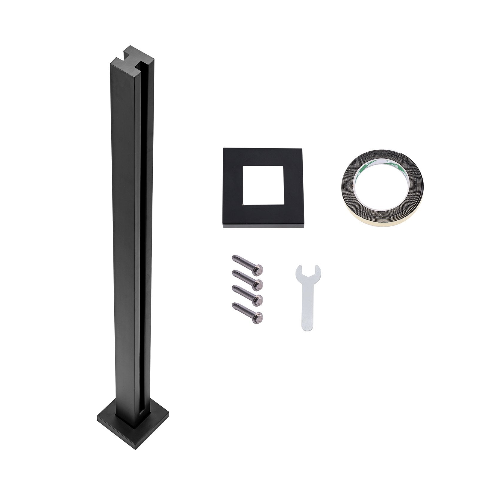 Glass Clamp, 41.34" Height Glass Railing Bracket for 0.39 "-0.47 " Thickness Tempered Glass, 304 Stainless V952-BLLGZHS105CM0PM4VV0