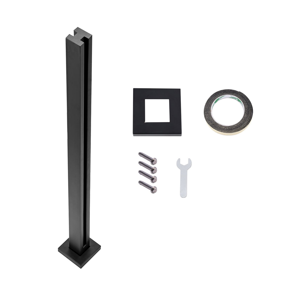 Glass Clamp, 41.34" Height Glass Railing Bracket for 0.39 "-0.47 " Thickness Tempered Glass, 304 Stainless V952-BLLGZHS105CM0PM4VV0