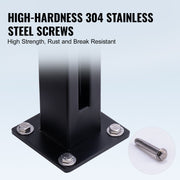 Glass Clamp 37.4" H Railing Bracket for 0.39 "-0.47 " Glass Black Black V952-BLLGZHS95CM1MKWL1V0