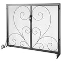 990x802MM Fireplace Screen 2-Panel Iron Mesh Spark Guard Vintage Black V952-BLMHSFG3545I88ME6V0