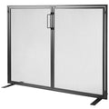 Fireplace Screen 1 Panel with Door, Sturdy Iron Mesh Fireplace Screen, 990(L) x780(H)MM Spark Guard Cover, V952-BLMHSJY3545I44JO4V0