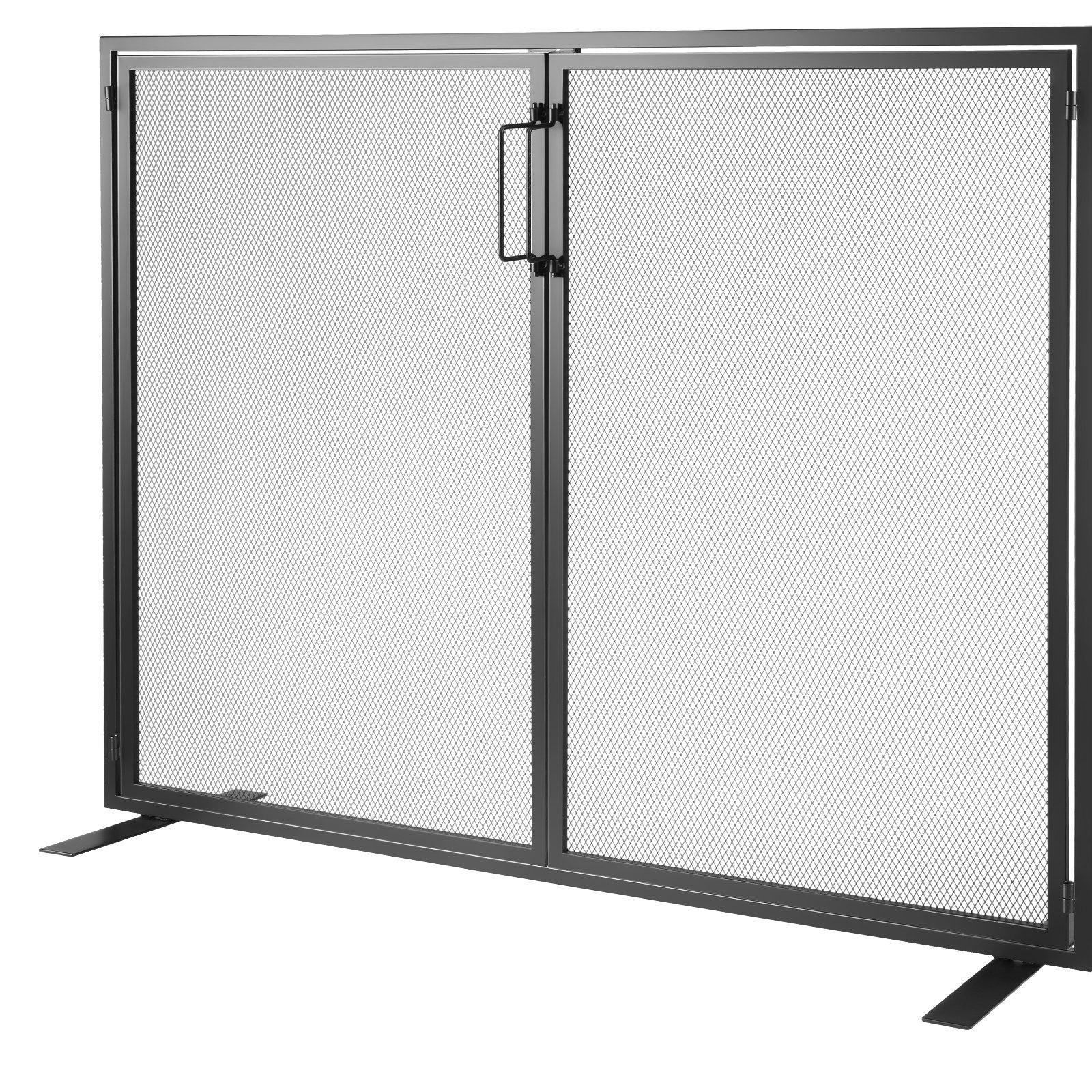 Fireplace Screen 1 Panel with Door, Sturdy Iron Mesh Fireplace Screen, 990(L) x780(H)MM Spark Guard Cover, V952-BLMHSJY3545I44JO4V0