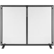 Fireplace Screen 1 Panel with Door, Sturdy Iron Mesh Fireplace Screen, 990(L) x780(H)MM Spark Guard Cover, V952-BLMHSJY3545I44JO4V0