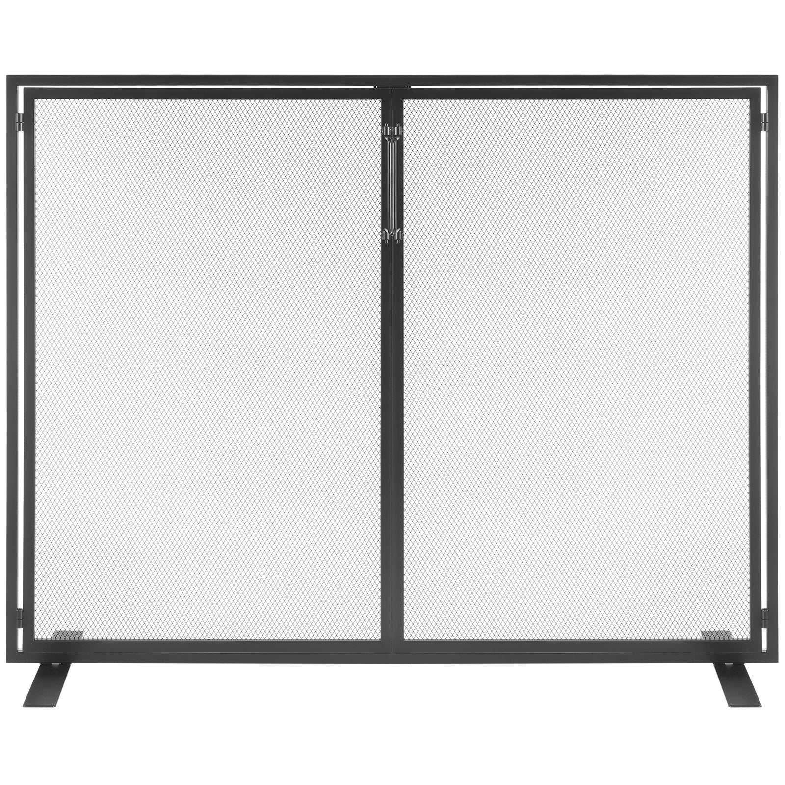 Fireplace Screen 1 Panel with Door, Sturdy Iron Mesh Fireplace Screen, 990(L) x780(H)MM Spark Guard Cover, V952-BLMHSJY3545I44JO4V0