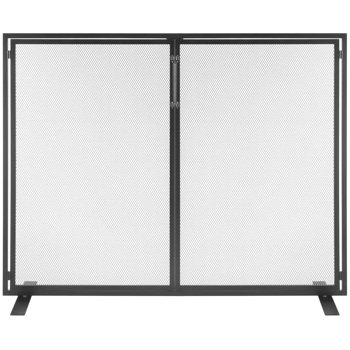 Fireplace Screen 1 Panel with Door, Sturdy Iron Mesh Fireplace Screen, 990(L) x780(H)MM Spark Guard Cover, V952-BLMHSJY3545I44JO4V0