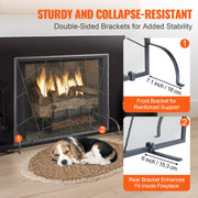 Fireplace Screen Single Panel, Sturdy Iron Mesh Fireplace Screen, 906(L) x720(H)MM Spark Guard Cover, Simple V952-BLMHSJY3545I7H0S1V0