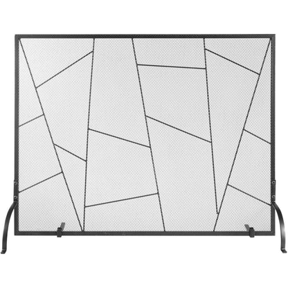 Fireplace Screen Single Panel, Sturdy Iron Mesh Fireplace Screen, 906(L) x720(H)MM Spark Guard Cover, Simple V952-BLMHSJY3545I7H0S1V0