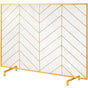 980x758MM Fireplace Screen 1-Panel Iron Mesh Spark Guard Modern Gold V952-BLMJSJY3545IAWNY0V0