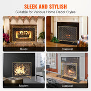 980x758MM Fireplace Screen 1-Panel Iron Mesh Spark Guard Modern Gold V952-BLMJSJY3545IAWNY0V0