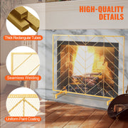 980x758MM Fireplace Screen 1-Panel Iron Mesh Spark Guard Modern Gold V952-BLMJSJY3545IAWNY0V0