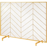 980x758MM Fireplace Screen 1-Panel Iron Mesh Spark Guard Modern Gold V952-BLMJSJY3545IAWNY0V0