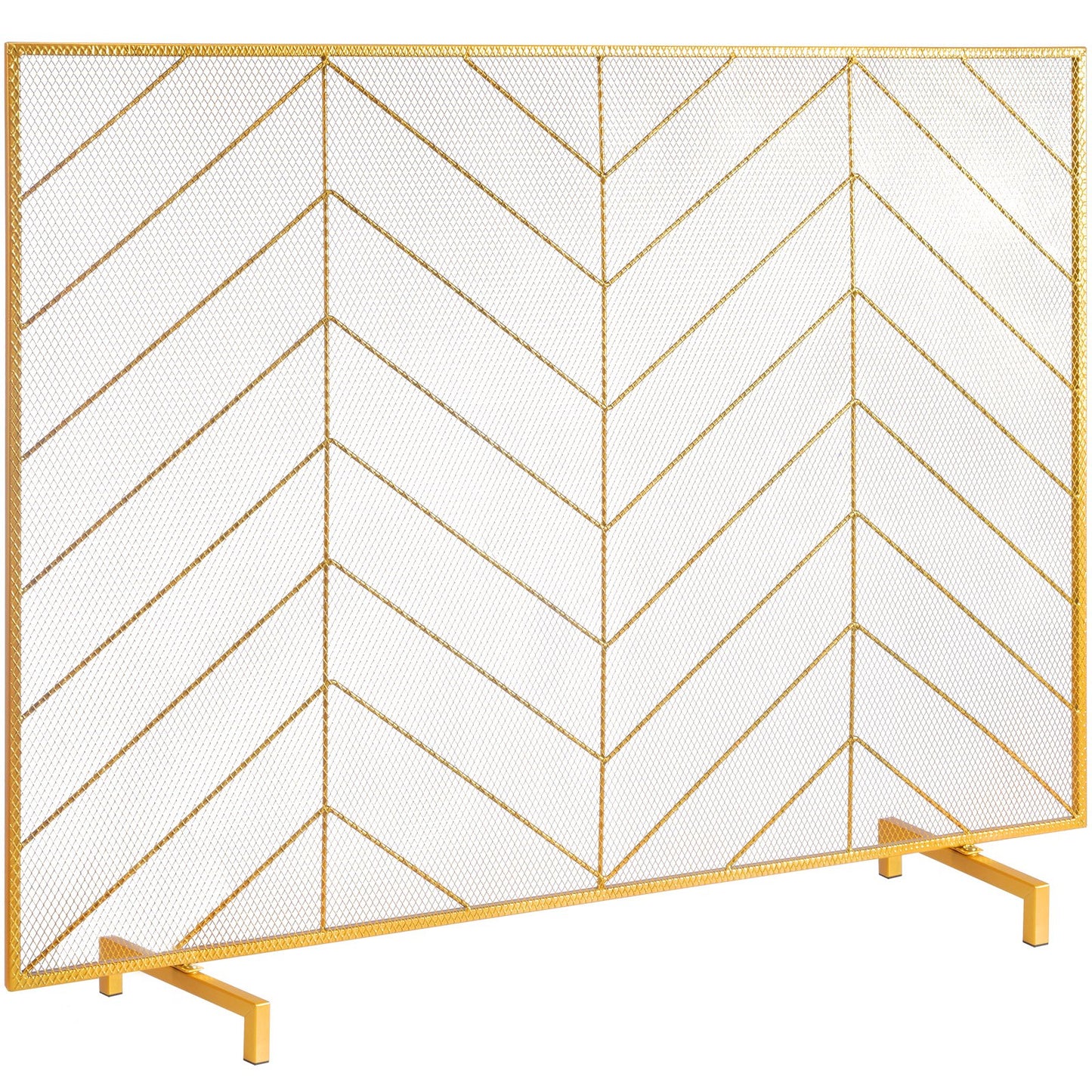 980x758MM Fireplace Screen 1-Panel Iron Mesh Spark Guard Modern Gold V952-BLMJSJY3545IAWNY0V0