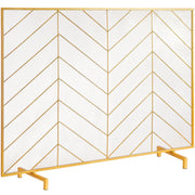 980x758MM Fireplace Screen 1-Panel Iron Mesh Spark Guard Modern Gold V952-BLMJSJY3545IAWNY0V0